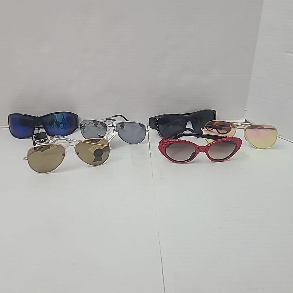 Lot Of 6 Polarized Sunglasses UV Protection (3 New) Aviator